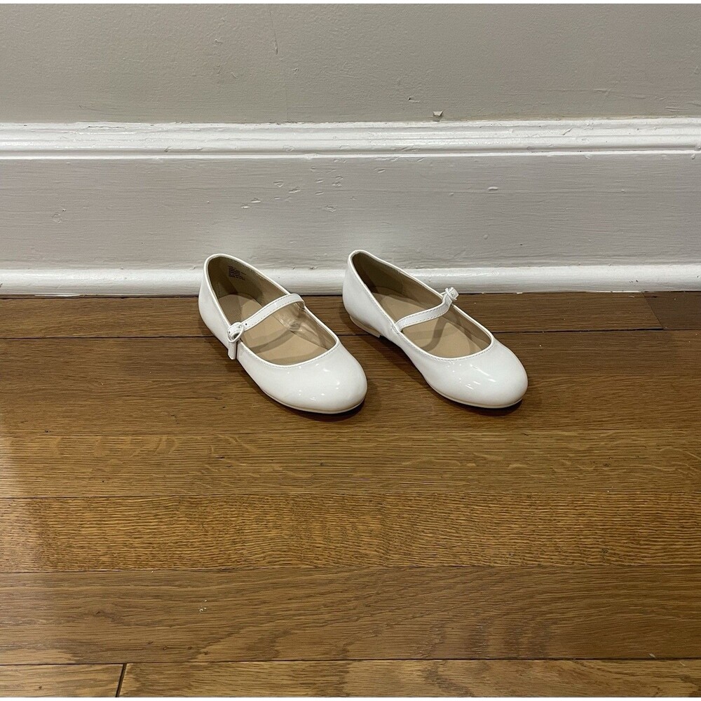 Janie & Jack White Patent Mary Jane Girls Shoes Sz 11